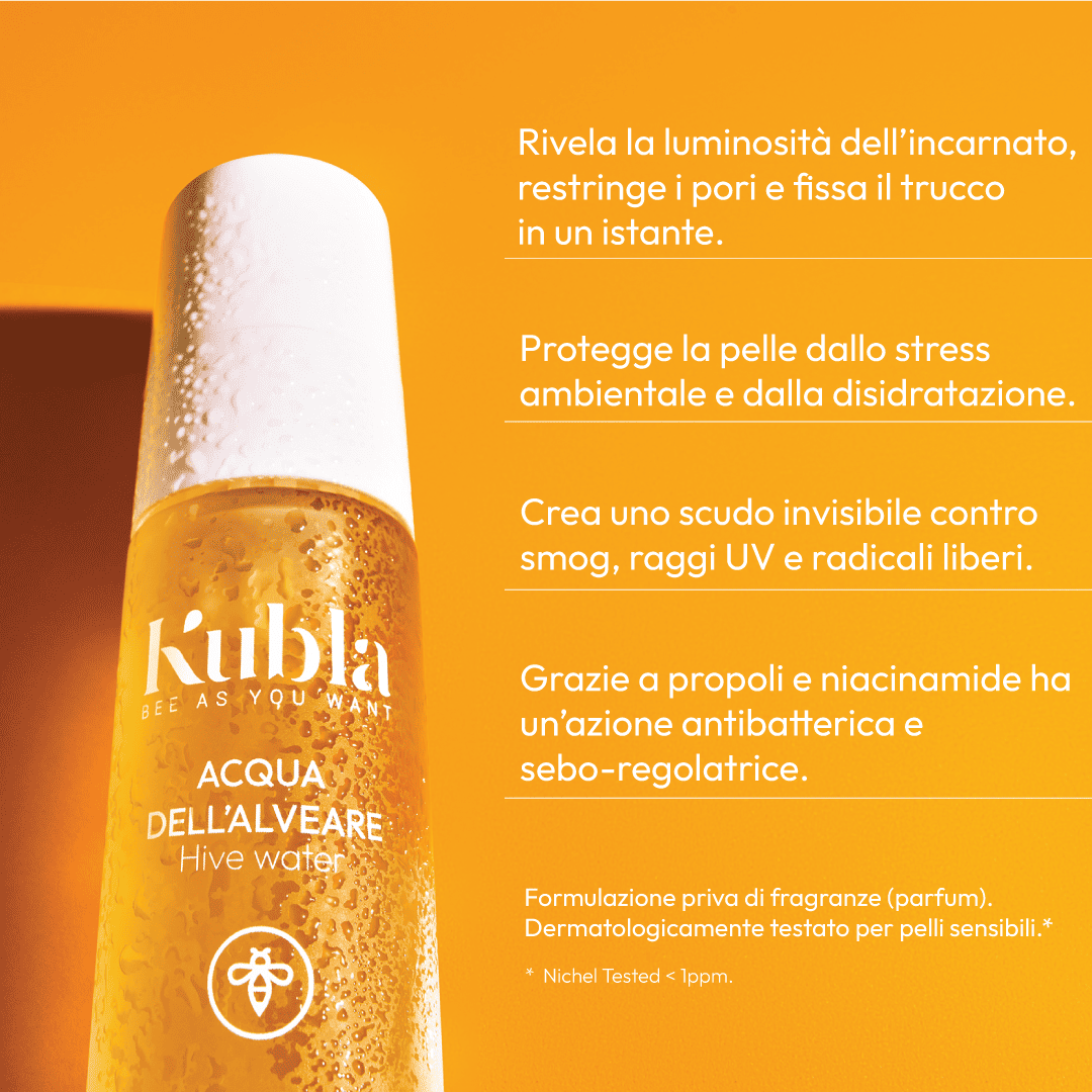 Benefici spray viso acqua alveare  